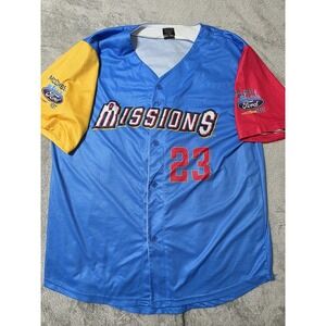 San Antonio Missions Jersey Mens XL Multi Color MILB Baseball 23 Coyote Fiesta